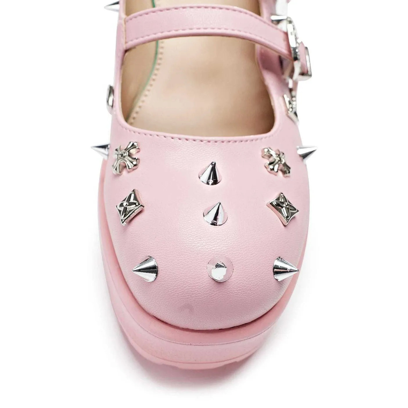 Damskie KOI footwear Mary Janes Na Obcasie^Buty Mary Jane Z Podwojnym Paskiem W Kolorze Devil Blushes