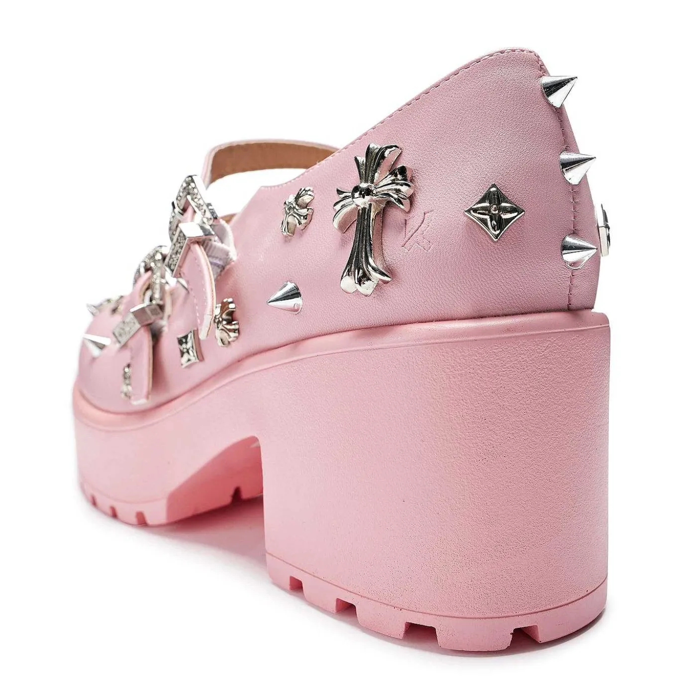 Damskie KOI footwear Mary Janes Na Obcasie^Buty Mary Jane Z Podwojnym Paskiem W Kolorze Devil Blushes