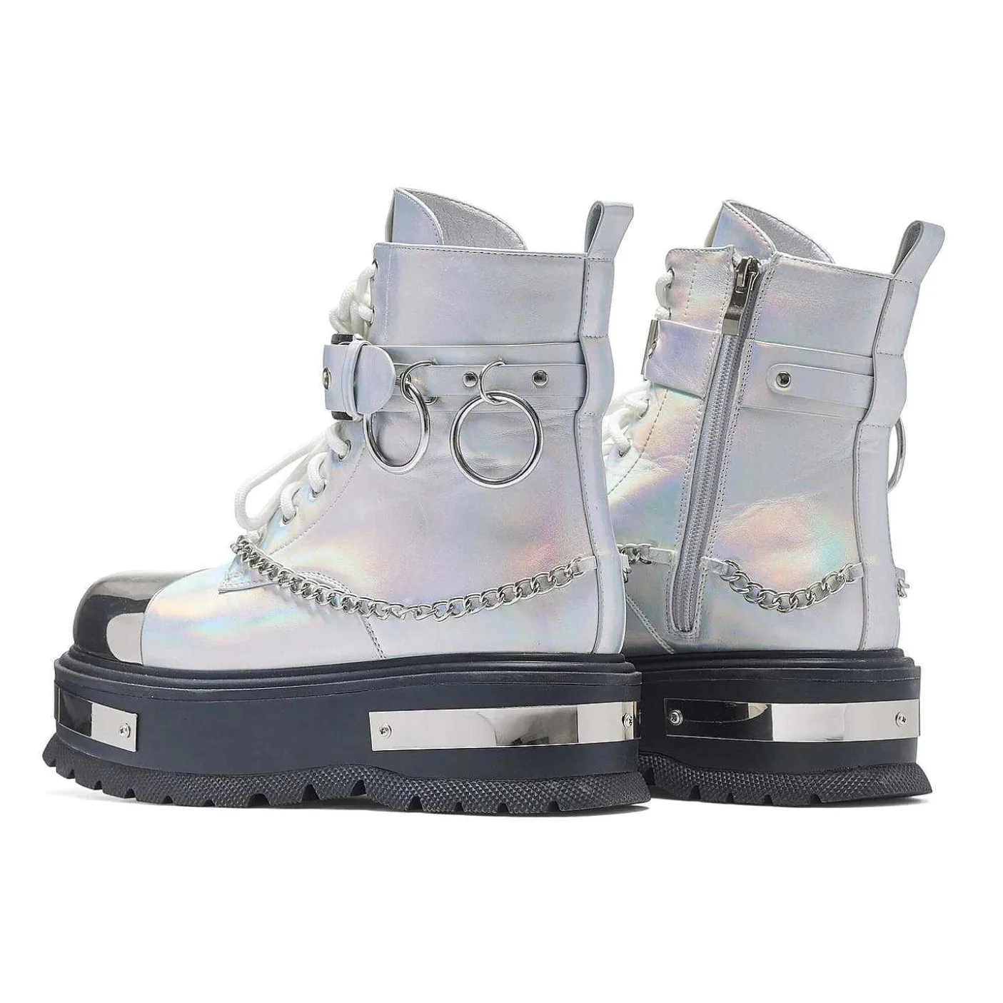 Damskie KOI footwear Buty Platformowe^Buty Na Platformie Sprzetowej Borin - Srebrny Hologram