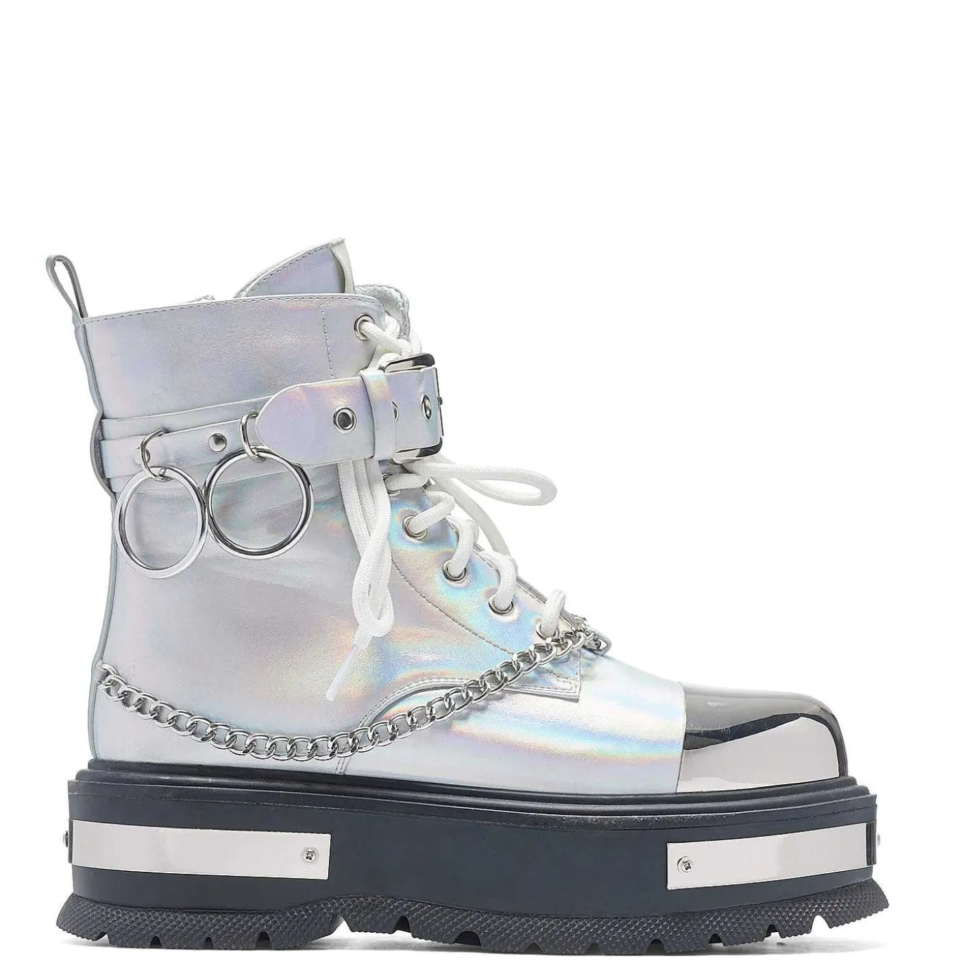 Damskie KOI footwear Buty Do Kostki^Buty Na Platformie Sprzetowej Borin - Srebrny Hologram