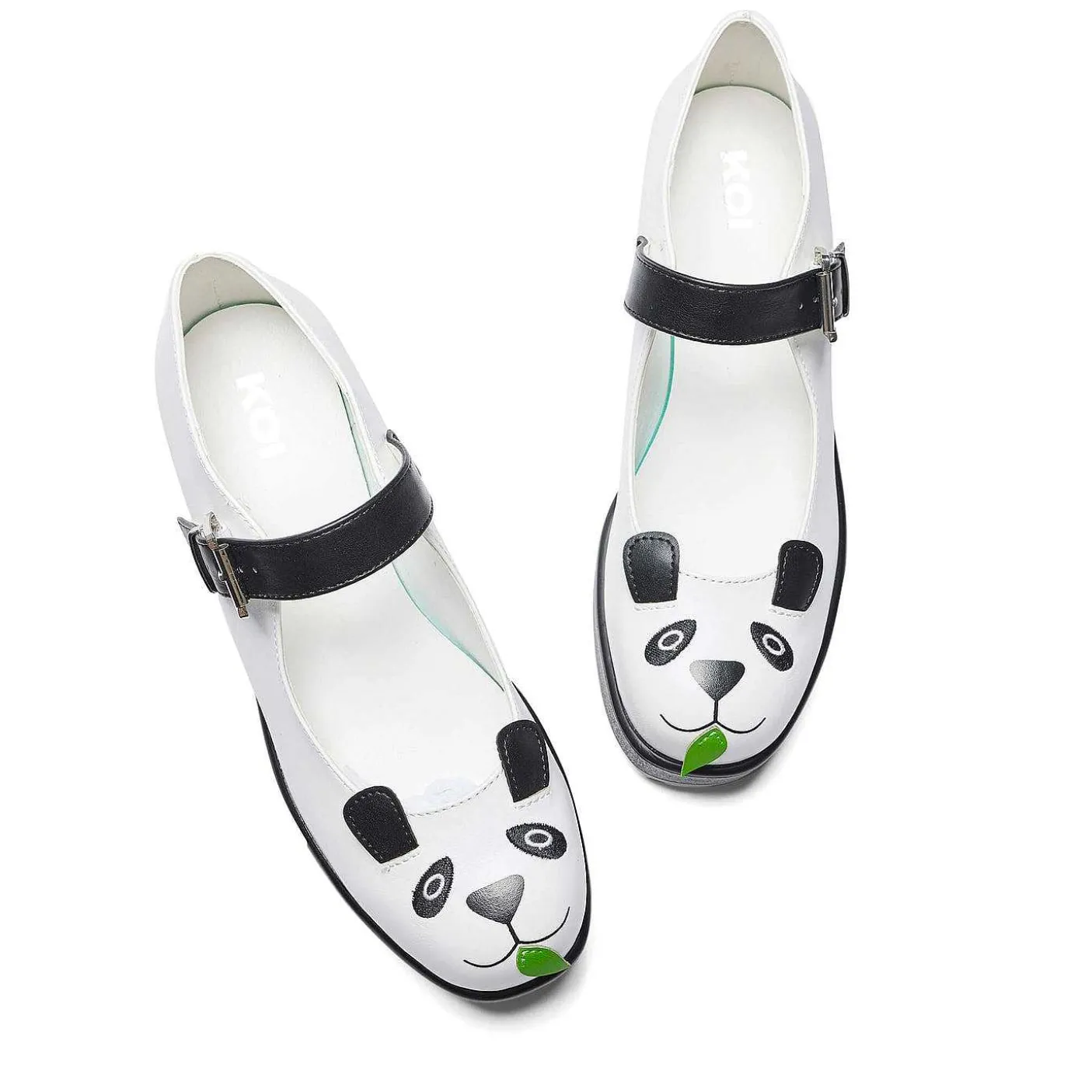 Damskie KOI footwear Czarnej Mary Janes^Buty Tira Mary Jane „Pondering Panda Edition"