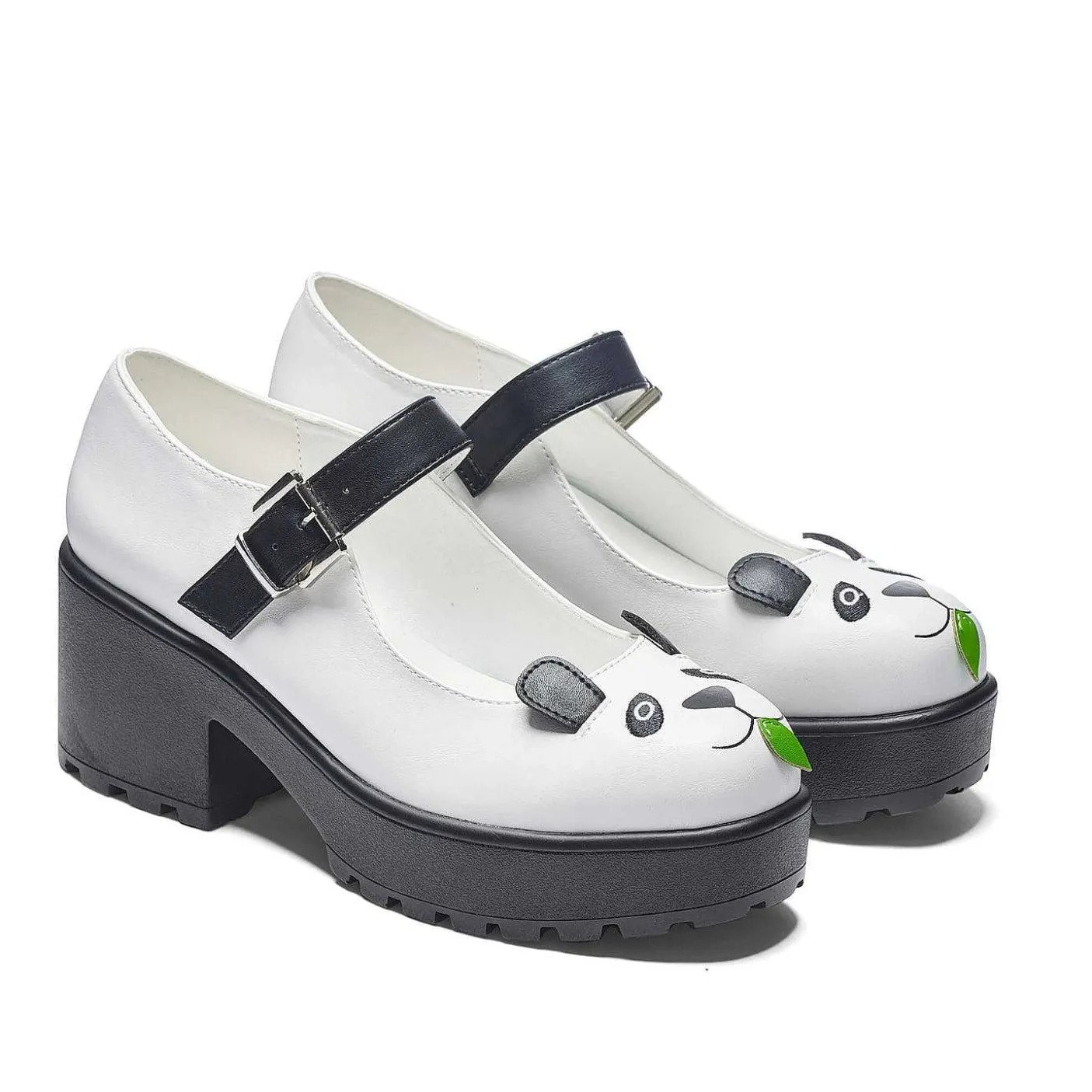 Damskie KOI footwear Czarnej Mary Janes^Buty Tira Mary Jane „Pondering Panda Edition"