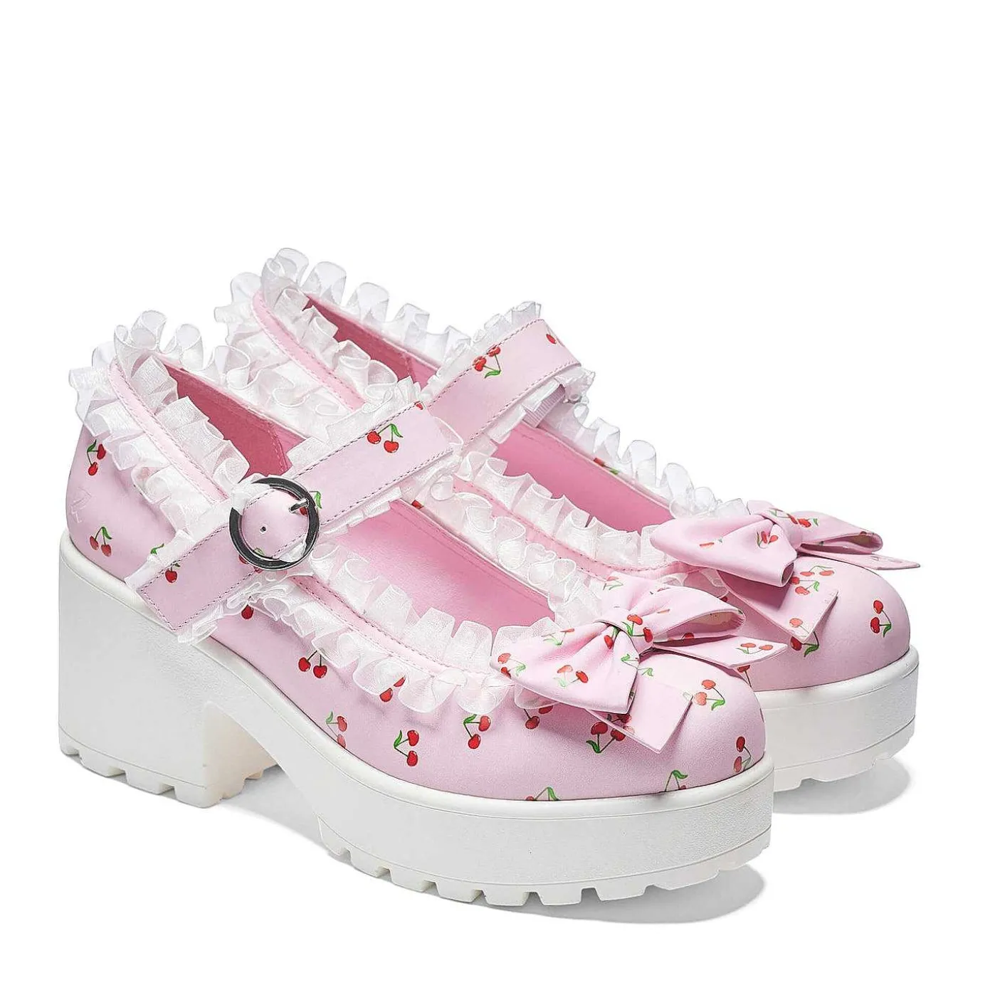 Damskie KOI footwear Wydrukowano Mary Janes^Buty Tira Mary Janes „Pink Cherry Bakewell Edition"