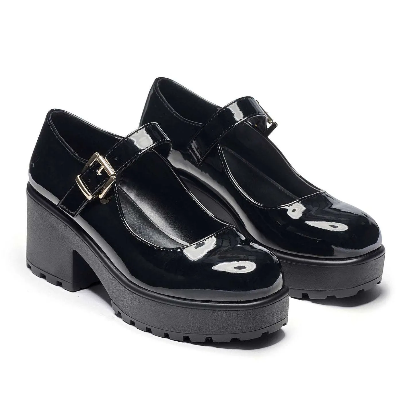 Damskie KOI footwear Mary Janes Na Obcasie^Czarne Buty Mary Jane Na Grubej Platformie