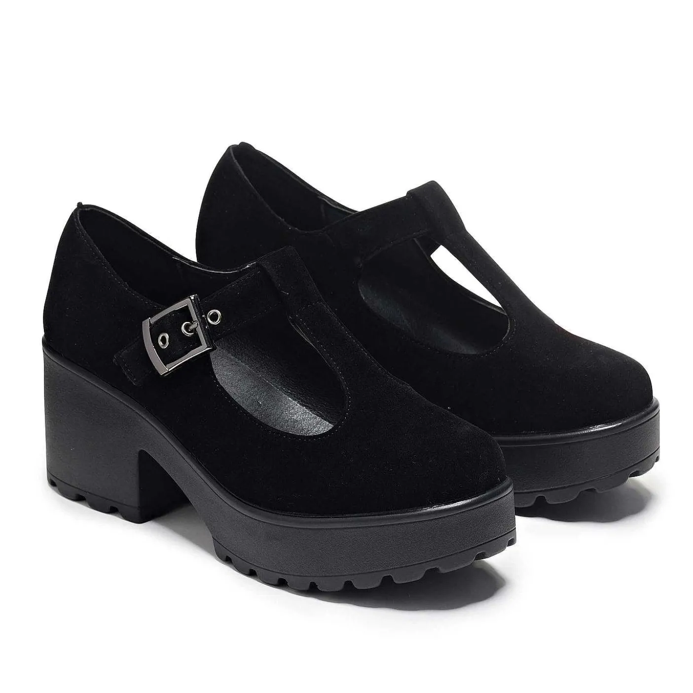 Damskie KOI footwear Czarnej Mary Janes^Czarne Buty Mary Jane Sai „Edycja Zamszowa"