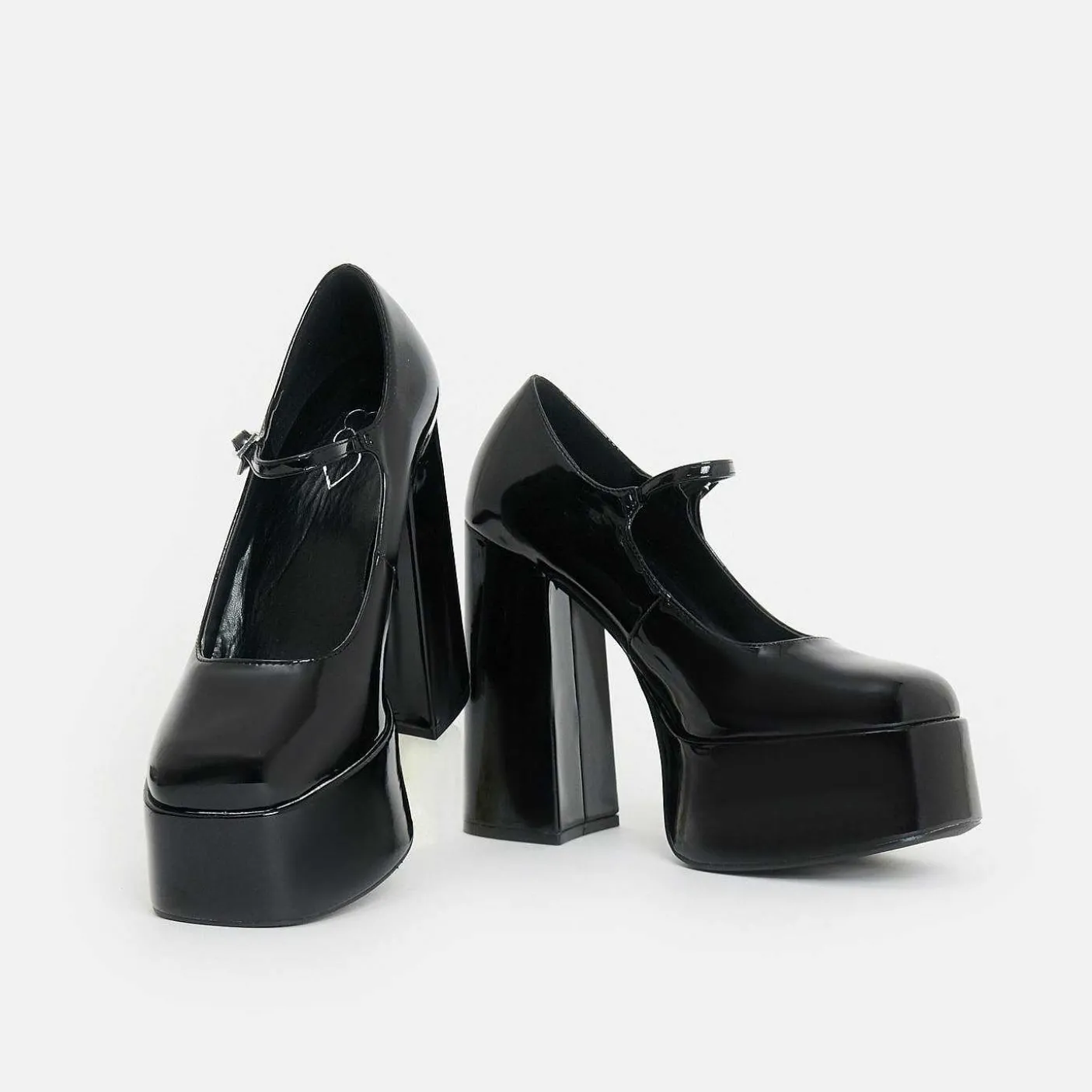 Damskie KOI footwear Szpilki Na Platformie^Czarne Lakierowane Szpilki Na Platformie W Kolorze Darkbloom