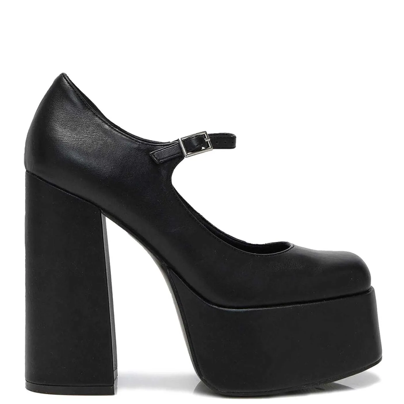 Damskie KOI footwear Mary Janes Na Obcasie^Czarne Szpilki Na Platformie W Kolorze Ciemnego Kwiatu