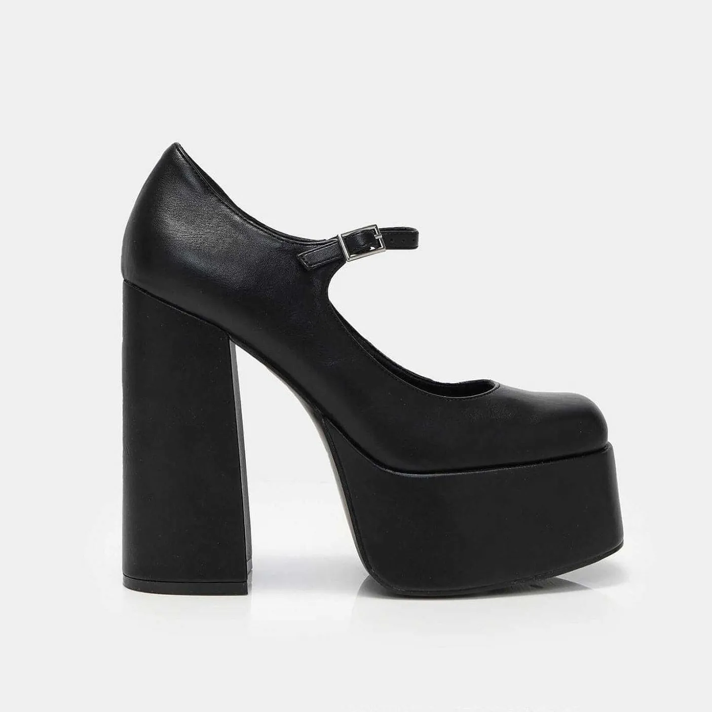 Damskie KOI footwear Mary Janes Na Obcasie^Czarne Szpilki Na Platformie W Kolorze Ciemnego Kwiatu