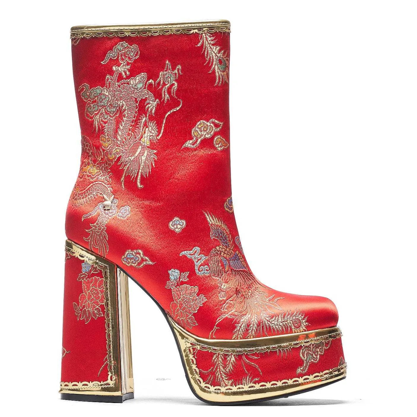 Damskie KOI footwear Buty Platformowe^Czerwone Buty Na Obcasie The Ornate Soul Playboy | Kolekcja Playboya X Koi