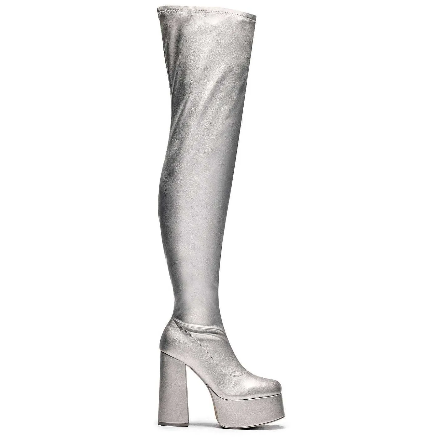 Damskie KOI footwear Dlugi But^Kozaki Za Kolano The Redemption Plus Size - Srebrne