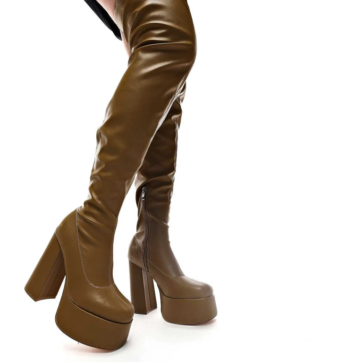 Damskie KOI footwear Dlugi But^Kozaki Za Kolano The Redemption Plus Size Khaki