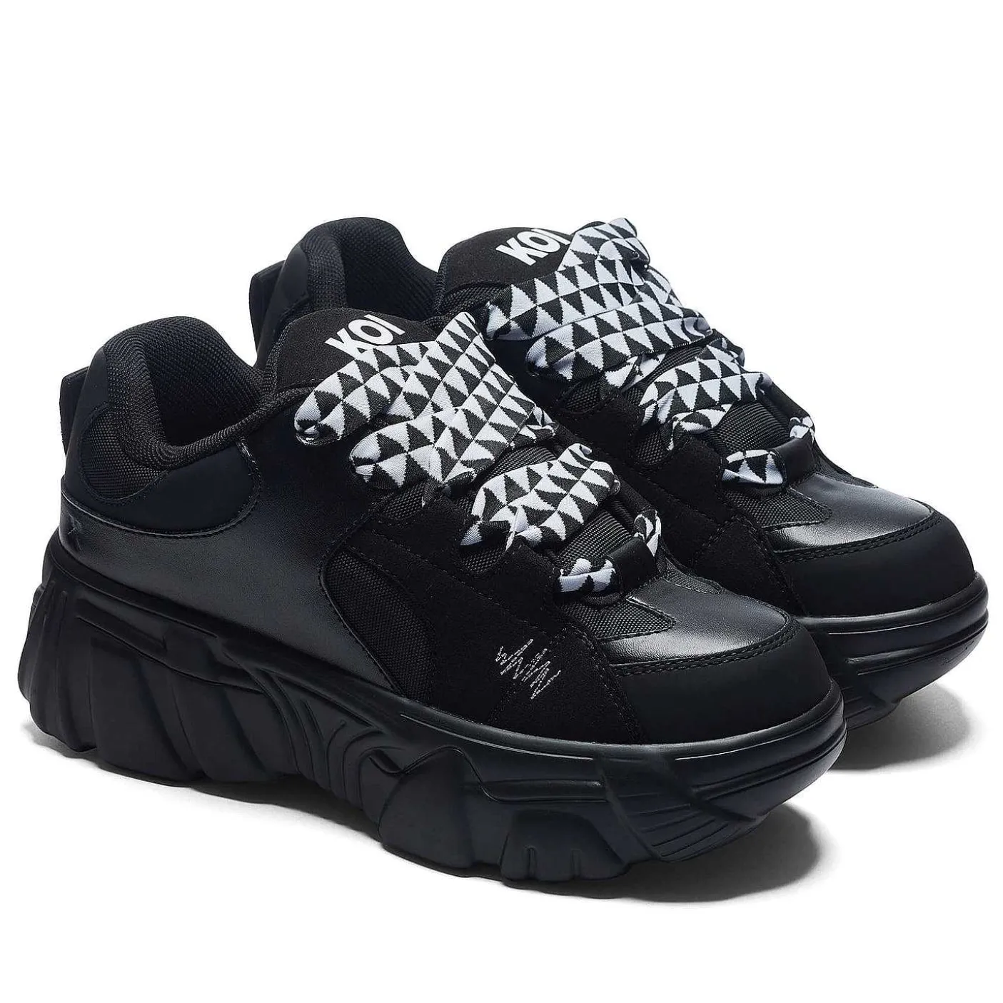 Damskie KOI footwear Sportowi Trenerzy^Męskie Buty Sportowe Na Grubej Podeszwie Ricta Flip Biala Koronka
