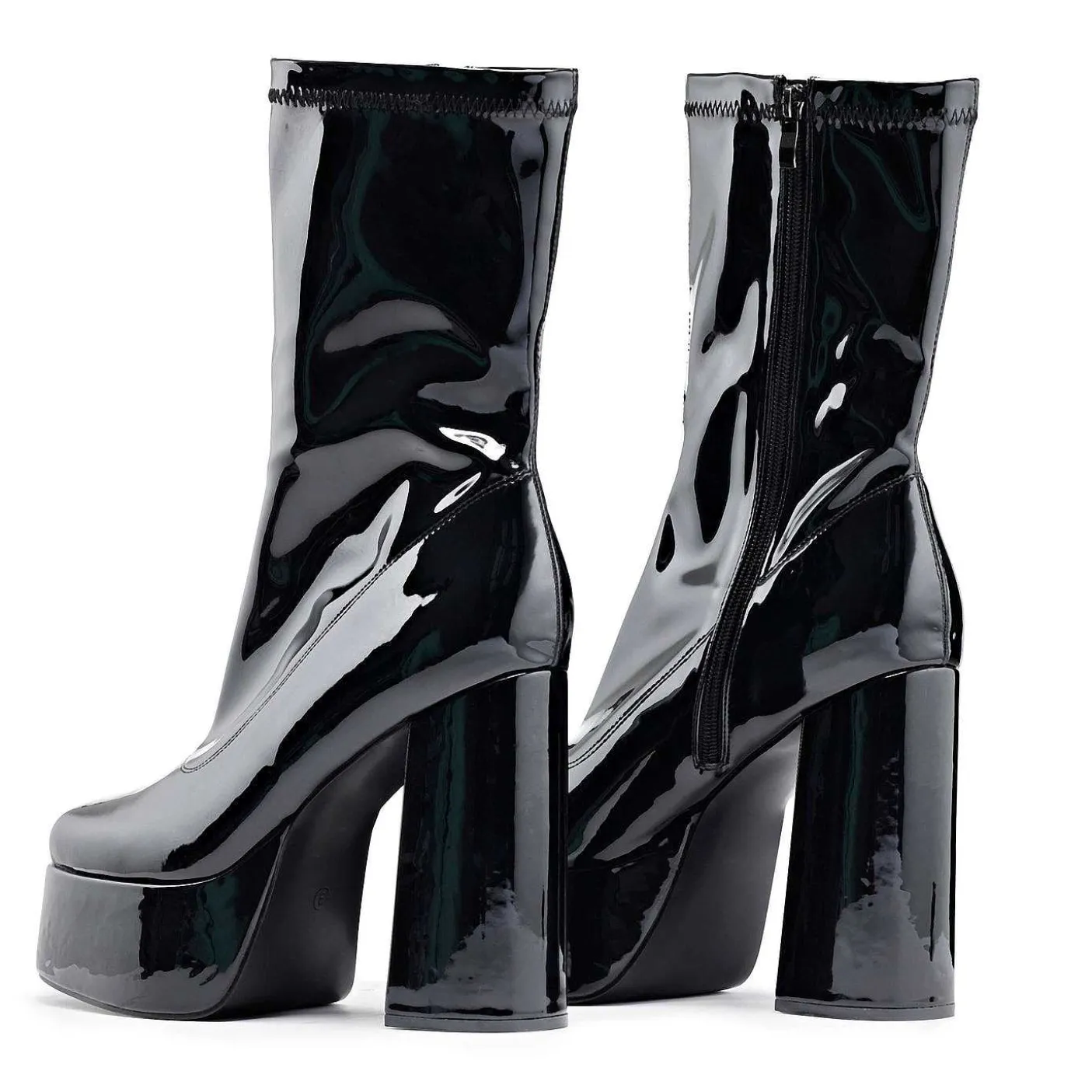 Męskie KOI footwear Buty Na Obcasie^Męskie Czarne Buty Na Obcasie Z Lakierowana Platforma Delano