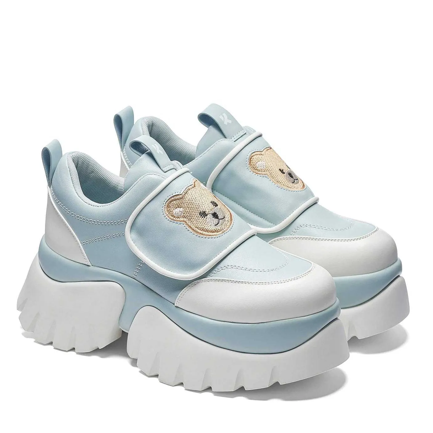 Damskie KOI footwear Grube Tenisówki^Niebieskie Buty Sportowe Na Platformie Vilun Teddy Sura