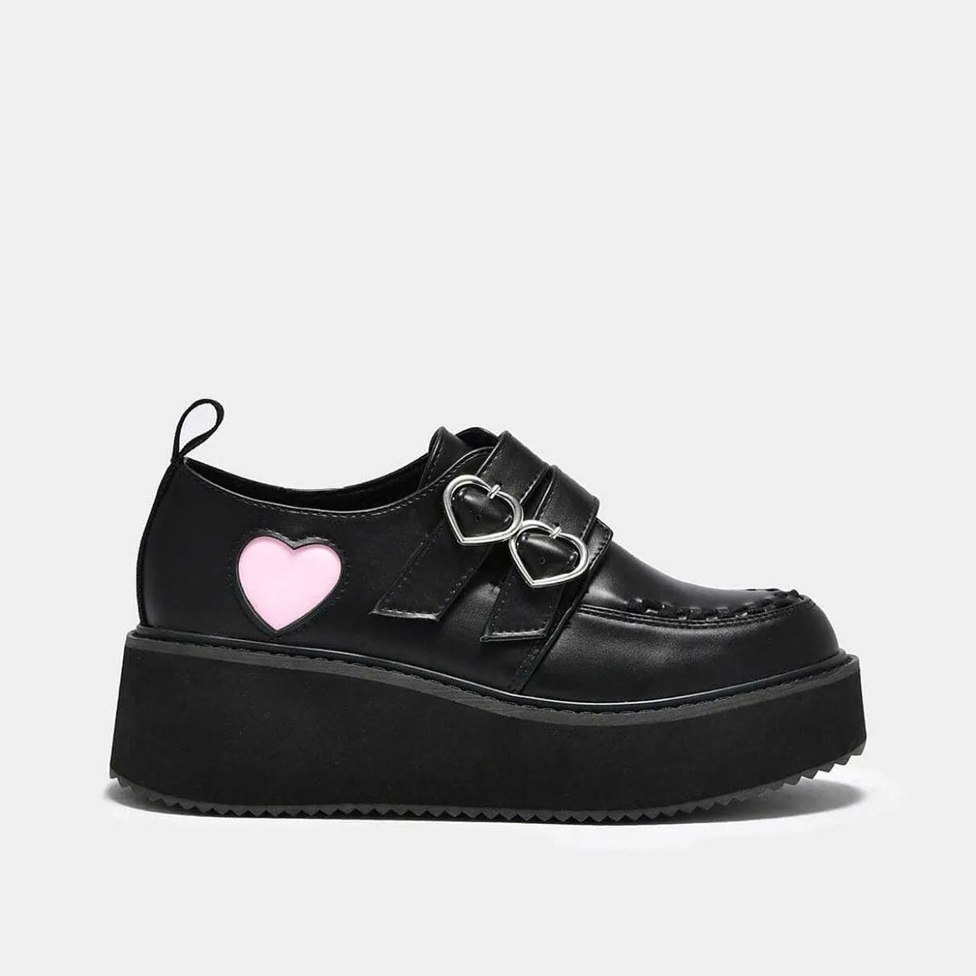 Damskie KOI footwear Gruba Platforma^Rozowe Buty Na Platformie Pothos Heart Wave