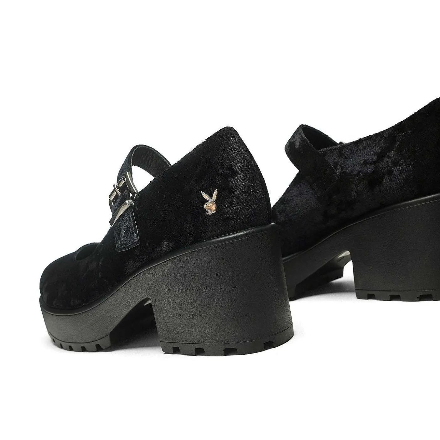 Damskie KOI footwear Mary Janes Na Obcasie^Tira Playboy Mary Janes „Dark Vigilante Edition" | Playboya X Koi