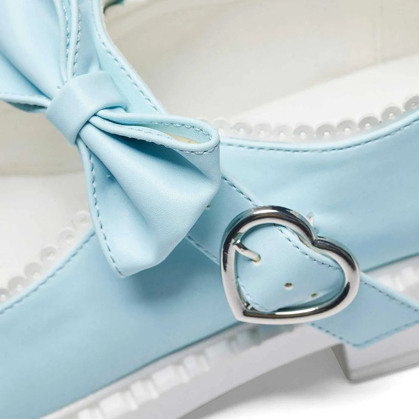 Damskie KOI footwear Plaska Mary Janes^Wrozka Koronkowa Serwetka Mary Janes - Baby Blue